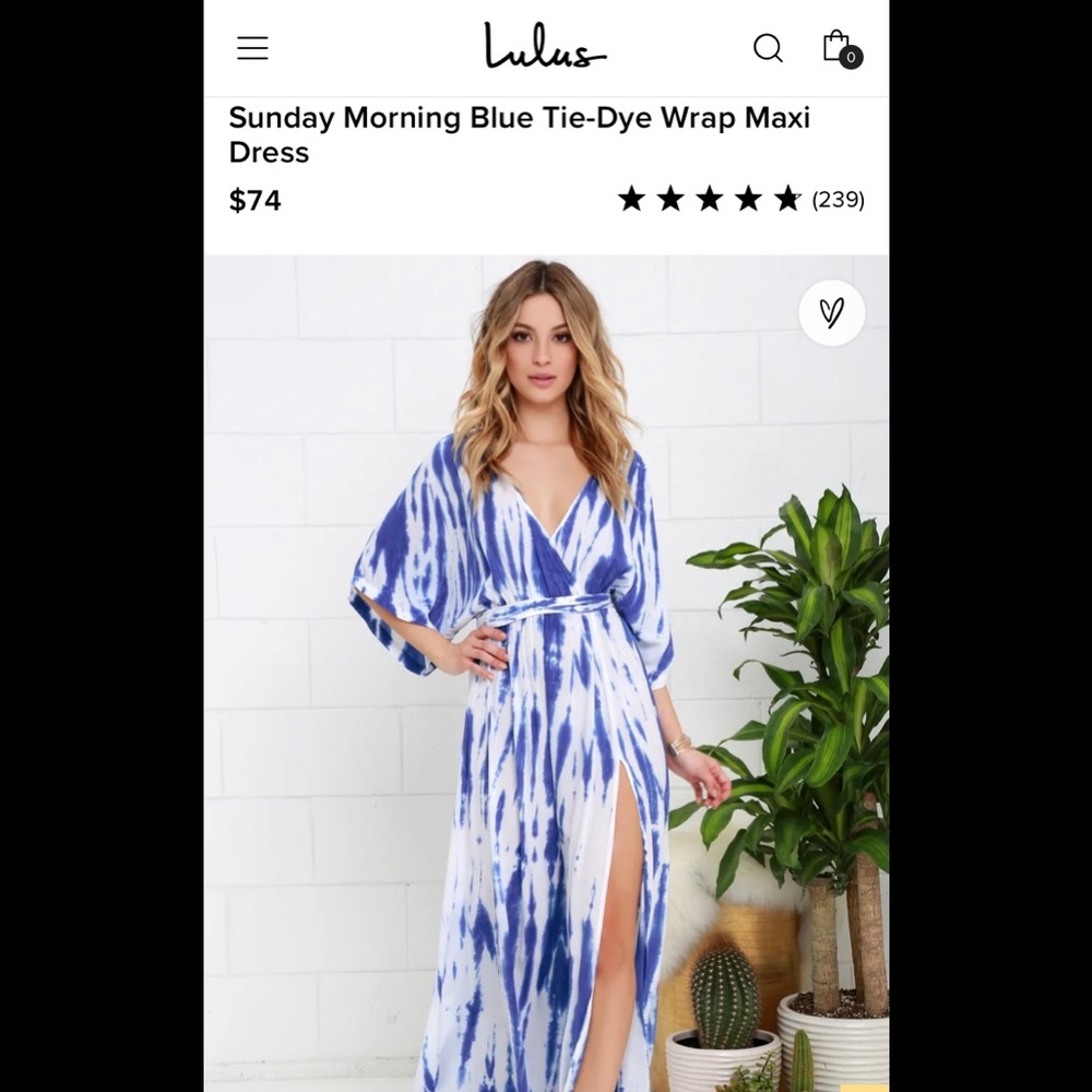 Lulus’s Medium Wrap Tie Dye Maxi Dress.